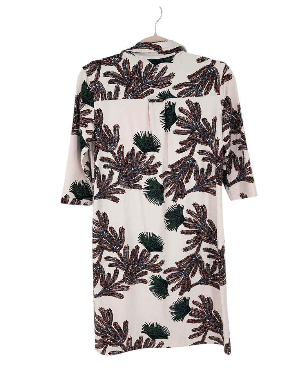 Persifor Winpenny Shirt Dress Tropical Leaf Print Tuckernuck Stretch Small - Picture 4 of 6